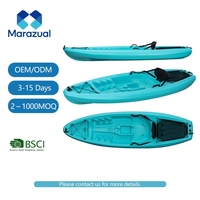 Bateau de pêche en plastique HDPE, kayak pour adultes, kayak à coque rigide moulé par soufflage