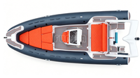 Bateau pneumatique semi-rigide de luxe 5,2 m (17 pieds) en Hypalon avec moteur Yamaha 90 CV, léger, console centrale, pour plongée sportive et bateau rapide