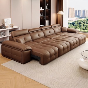 Divano minimalista in pelle 2025 letto elettrico regolabile telescopico multifunzionale Home Theater <span class=keywords><strong>per</strong></span> <span class=keywords><strong>soggiorno</strong></span> in vera pelle - Product Image 1