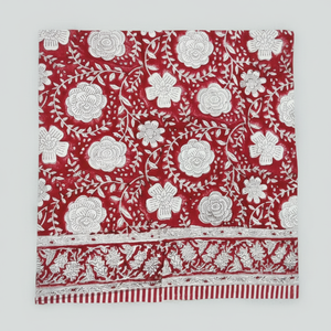 Latest Style for Sale Best Price Handmade Block Printed Designer Pure Cotton <b>Tablecloth</b> <b>White</b> round Table Cover Modern Design - Product Image 1