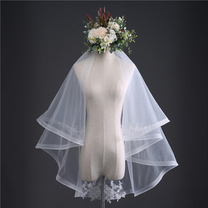 Semplici doppi strati di Tulle fiori corti veli <span class=keywords><strong>da</strong></span> <span class=keywords><strong>sposa</strong></span> con pettine Beige coreano fino alle spalle veli <span class=keywords><strong>da</strong></span> <span class=keywords><strong>sposa</strong></span> <span class=keywords><strong>da</strong></span> donna - Product Image 5