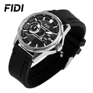 นาฬิกาข้อมือผู้ชาย FIDI ระบบควอตซ์ โครโนกราฟ หน้าปัดอนาล็อก สายซิลิโคน กันน้ำ เหมาะสำหรับใส่ลำลองและธุรกิจ - Product Image 3