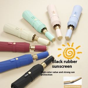 Paraguas de protección solar de vinilo completamente automático clásico de 10 huesos para hombres y mujeres 70% protección solar Logotipo de impresión de negocios personalizado - Product Image 1