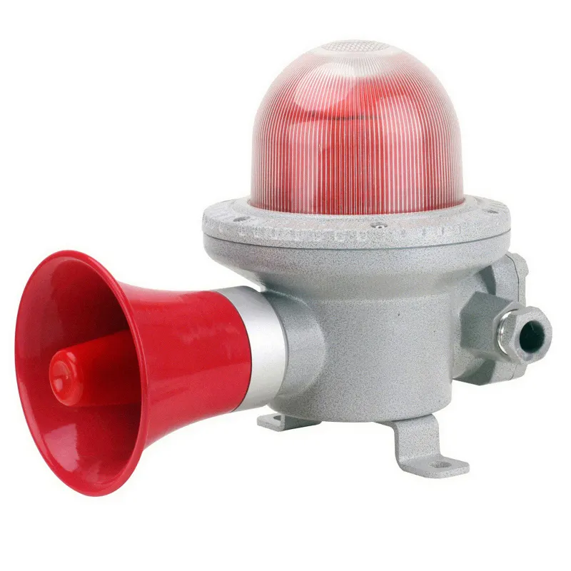 防水防爆LEDライトアラーム可聴および視覚ホーンアラームサイレン40W180DB防炎フーター