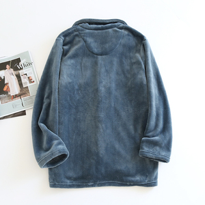 <span class=keywords><strong>Pijamas</strong></span> de Franela de Alta Calidad para <span class=keywords><strong>Hombre</strong></span>, Gruesos, de Color Sólido, con Cuello, para Otoño/Invierno, Cálidos - Product Image 3