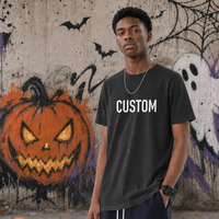 T-shirts pour hommes, imprimé Halloween, coton 210 g/m², design personnalisé, t-shirt surdimensionné, OEM ODM, directement de l'usine, streetwear unisexe