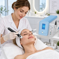 Système de soin de la peau Hydradermabrasion 2 en 1, appareil de soin du visage à jet d'eau et d'oxygène, écran tactile de 4,3 pouces, 17 embouts