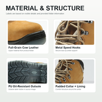 Bottes de sécurité en cuir nubuck personnalisées EN ISO 20345, semelle cristalline antidérapante, chaussures de randonnée et de travail, vente en gros pour les marchés américain et européen