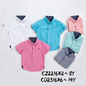Wholesale Summer Kids Clothing Boys Anti-Shrink Soft 12y <b>Tshirts</b> Kids Color Fade Proof Casual Short Sleeve Boys Shirts - Product Image 2