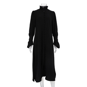 Produttore 2024 nuovi abiti primaverili da donna eleganti larghi e modesti vestiti bianchi a manica lunga Casual stile camicia <span class=keywords><strong>con</strong></span> <span class=keywords><strong>spacco</strong></span> - Product Image 4