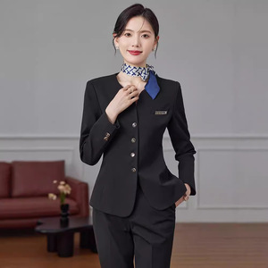 Women's Professional Suit Set Polyester Formal Full Sleeve Anti-Wrinkle <b>Work</b> Uniform - Product Image 3