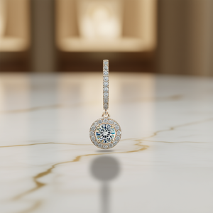 จี้เพชรโรสโกลด์ ทองคำแท้ 18K เพชรทรงกลมเจียระไนแบบบริลเลียนท์ เพชรธรรมชาติ รับรองโดย GIA เครื่องประดับหมั้นสำหรับผู้หญิงสุดคลาสสิก - Product Image 2