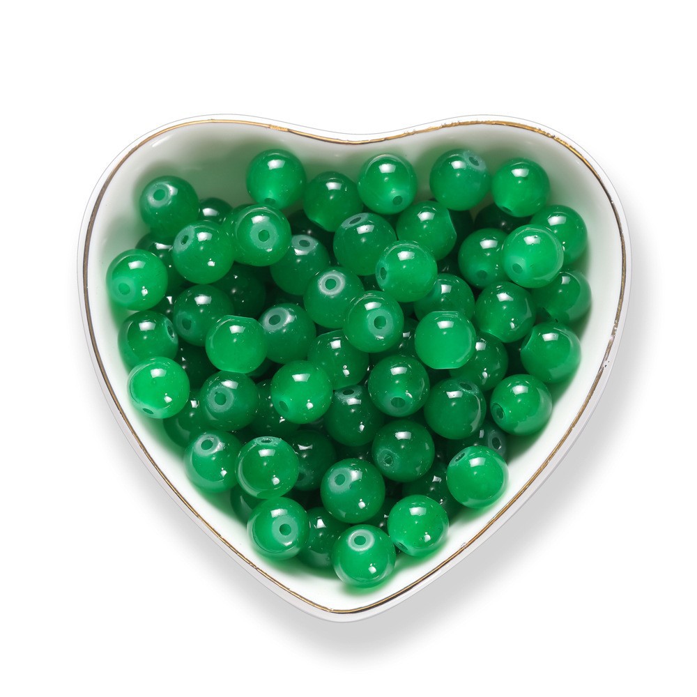 Perle de verre 8mm - vert émeraude