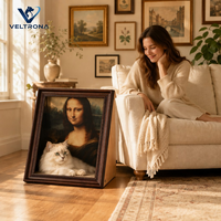 Mona Lisa Art Griffoir pour chat en carton ondulé avec cadre 3D, mobilier d'intérieur et cachette, vente en gros