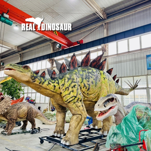 Escultura de Dinosaurio <span class=keywords><strong>Estegosaurio</strong></span> Animatrónico de Metal de Tamaño Real para Interiores, Simulación Mecánica - Product Image 3