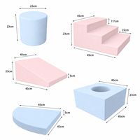 Ensemble de 5 blocs d'escalade en mousse pour tout-petits, en velours côtelé, ensemble souple OEM/ODM avec service de personnalisation du logo