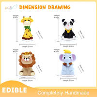 Figuras Decorativas Comestibles de Animales en Miniatura 3D Hechas a Mano al por Mayor, Adorno para Pasteles de Elefante y Panda para Cumpleaños Infantiles