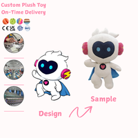 Personalisiertes Plüschtier Maßgefertigtes Weiches Spielzeug Maskottchen Angepasste Plüsch-Kuschelpuppe Flauschige Weiße Plüschpuppe Roboter Niedlicher Held