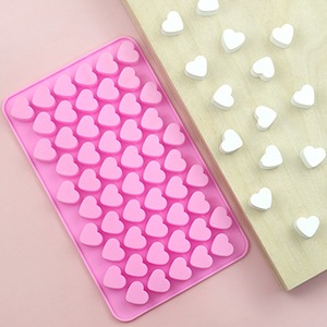 Atacado 55 cavidades Gummy Heart Molds Silicone Antiaderente Chocolate doces Gummy Mold para Kid - Product Image 6