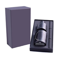 Coffret cadeau en carton noir avec diffuseur de bougies et roseaux, boîte d'emballage personnalisée, boîte à bougies en lin de luxe
