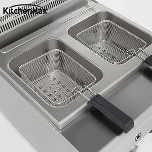 Friteuse à gaz commerciale KitchenMax à 2 paniers de 8 L, design en acier inoxydable pour comptoir, pour poulet, frites, snacks - Product Image 4