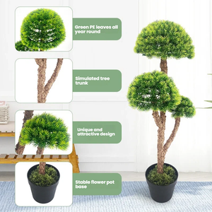 3 topları yapay Topiaries ağacı Milan çim kar çam yaprağı uçurum <span class=keywords><strong>Juniper</strong></span> yaprakları fıstık Bonsai 90CM yeşil heykel çam ağaçları - Product Image 6
