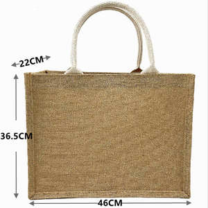 Fabricant de sacs à main en <span class=keywords><strong>jute</strong></span> écologiques avec impression personnalisée du logo sacs fourre-tout en <span class=keywords><strong>jute</strong></span> pour faire du shopping cadeaux publicitaires - Product Image 2