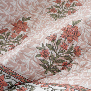 Juego de Ropa de Cama de Algodón Satinado de Gran Tamaño Hecho a Medida, Suave al Tacto, con Estampado Floral de Lujo, Borde Superpuesto con Rayas - Product Image 5