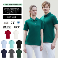 Kaos Bordir Grosir Pria & Wanita, Bahan Bernapas, Lengan Pendek, Berwarna, Unisex, Polo Musim Panas
