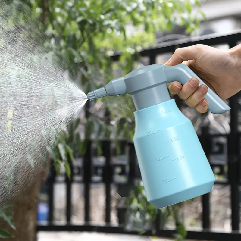 Pompa semprot tanaman, 2L Sprayer genggam taman penyiram rumput kaleng botol semprot tanaman isi ulang otomatis pompa semprot peralatan berkebun