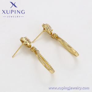 Para Xuping <span class=keywords><strong>Jewelry</strong></span> X000984508 <span class=keywords><strong>Trendy</strong></span> 14K Chapado en oro Artificial Diamond <span class=keywords><strong>Wedding</strong></span> Pendientes de gota ovalados para mujer - Product Image 4