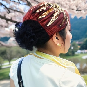 Directo del fabricante: Pañuelo ajustable de algodón, gorro de noche de satén liso, pañuelo étnico y gorro de noche para mujer. - Product Image 2