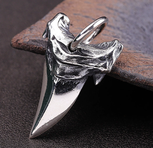 Collar con Colgante de Diente de Tiburón Geométrico de Plata de Ley S925, Unisex, Estilo Vintage, Cultura Urbana, Colgantes de Animales, Dijes Finos - Product Image 2