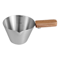 Tasse à café en acier inoxydable 304, tasse doseuse, tasses à expresso avec poignée en bois de noyer, 120 ml, tasse à café pour le versement