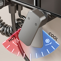 Ensemble de douche mural Tieba en acier inoxydable, design moderne, barre coulissante, robinet thermostatique en céramique, affichage numérique, gris canon