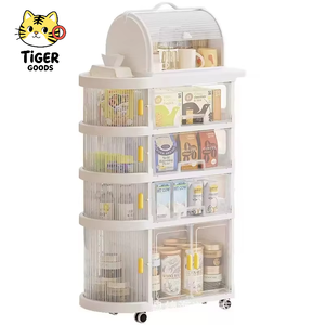 Chariot de rangement portable à roulettes avec tiroirs en plastique pliables, plusieurs niveaux, moderne, pour cuisine, maison, bureau, jardin - Product Image 1
