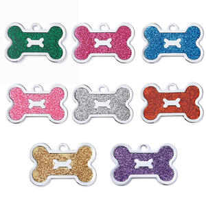 Etiquetas de nombre de identificación de Mascota de lujo personalizadas, colgante de collar con forma de hueso brillante, Collar de etiqueta de perro de gato metálico grabado a prueba de agua - Product Image 4