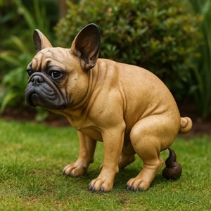 Innovative French Bulldog Resin Figurine Decorative <strong>Artwork</strong> for Home Living Room and <strong>Christmas</strong> Cartoon Style Paint - Product Image 3