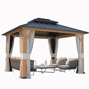 Pavillon d'ombrage <span class=keywords><strong>de</strong></span> cour extérieure Pavillon europé<span class=keywords><strong>en</strong></span> <span class=keywords><strong>en</strong></span> <span class=keywords><strong>bois</strong></span> Tente <span class=keywords><strong>de</strong></span> <span class=keywords><strong>jardin</strong></span> Gazebo <span class=keywords><strong>Petit</strong></span> <span class=keywords><strong>bois</strong></span> aux quatre coins du nouvel acier aluminium - Product Image 1