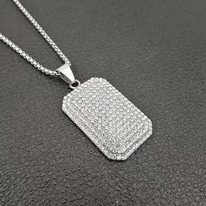 Hip Hop Punk Iced Out CZ tarjeta impermeable de acero inoxidable joyería de moda colgante collares chapados en oro para hombres al por mayor - Product Image 3