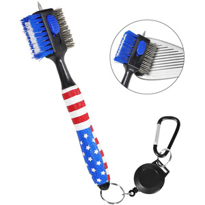 แปรงทำความสะอาดไม้กอล์ฟ Meiqi รุ่นใหม่ สีฟ้า ขนแปรงนุ่มทำจากพลาสติกไนลอนผสมเหล็ก พร้อมดีไซน์สายดึงแบบจดสิทธิบัตร - Product Image 1