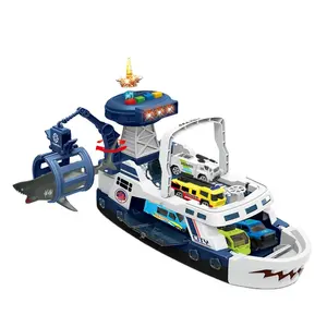 ITTL mainan perahu kota bayi kreatif, interaktif baru dengan fungsi pop up dan hiu dan cahaya dan musik