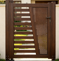 Portail de villa moderne en aluminium, étanche, anti-corrosion, à simple battant, pour ferme, jardin, maison