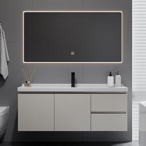 Simple solid wood <b>bathroom</b> <b>cabinet</b> wash basin <b>cabinet</b> hanging smart mirror <b>cabinet</b> - Product Image 1