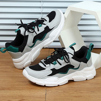 Chaussures de course décontractées tendance pour femmes et hommes, à plateforme, semelle épaisse, en maille respirante, confortables, à lacets, pour l'extérieur