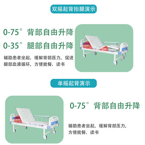 Senbing Manual Nursing <b>Bed</b> S-01 Single Double Rocker Home Medical <b>Bed</b> With Removable Guardrails For Elderly And <b>Disabled</b> - Product Image 5