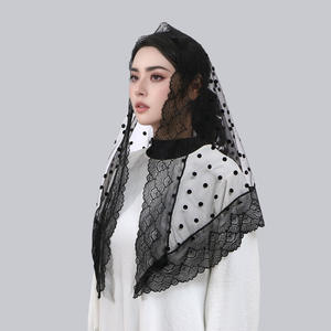 Nouveau <span class=keywords><strong>voile</strong></span> en dentelle de style vintage pour femme, foulard de mariée, <span class=keywords><strong>voile</strong></span> de style châle, coiffe - Product Image 5