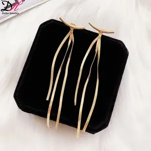 s925 sliver needle korea fashion simplicity personality tassel earrings creative exquisite gold geometric jewellery