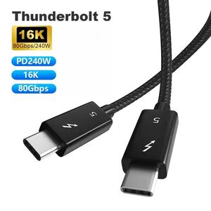 0.5M 1M 2M PD 240W Thunder-bolt 5 câble 120Gbps synchronisation de données charge rapide 16K 60Hz <span class=keywords><strong>USB5</strong></span> Type C cordon pour MacBook iPad Docking SSD - Product Image 1