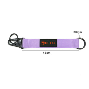 Correa Corta de Nailon y PVC con Aspecto de Cuero, Etiqueta de Equipaje para Avión, Diseños Personalizados, Llavero Personalizado con Mosquetón Negro - Product Image 4